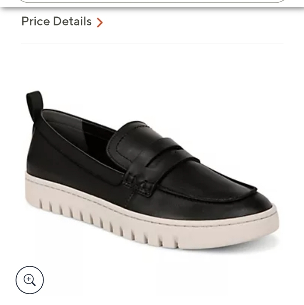 Vionic Black Loafers with Cream Sole